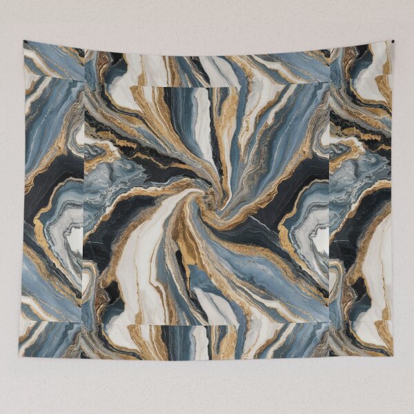 Item preview, Black, Gold, and Blue Marble Pattern – Luxurious Marble Texture for Elegant Home Décor and Fashion designed and sold by 21 Tulips.
