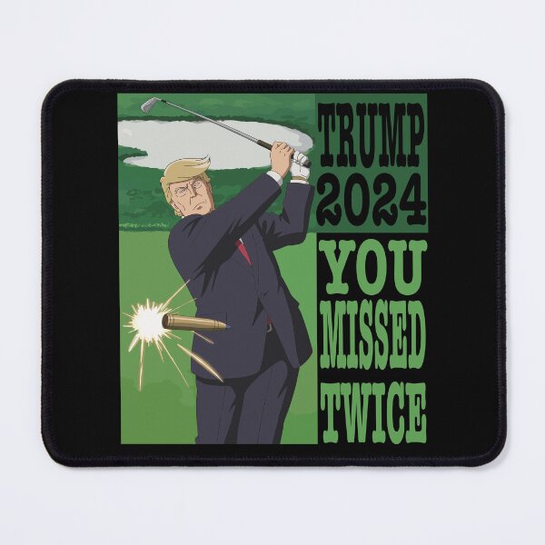 Item preview, Trump 2024 You Missed Twice Trump hitting bullet with golf club design designed and sold by PerkyParakeet.