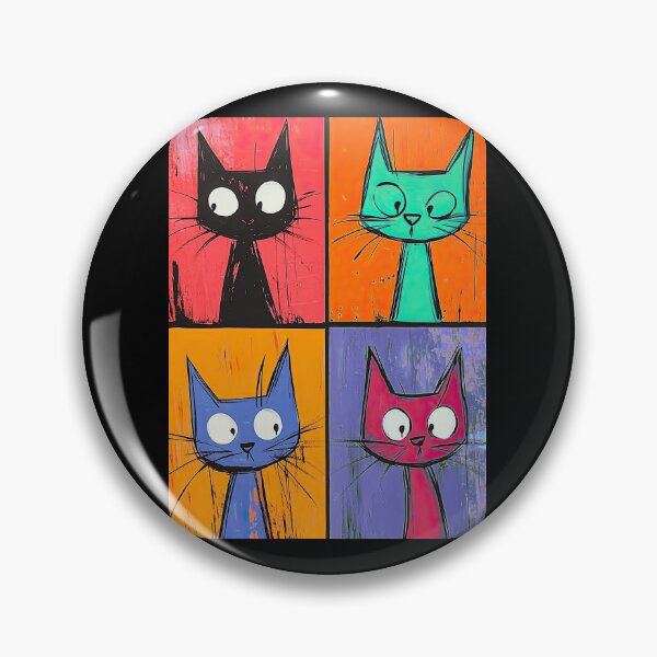 Artikelvorschau, Vier Katzen im Pop-Art-Stil entworfen und verkauft von MaryFiore.
