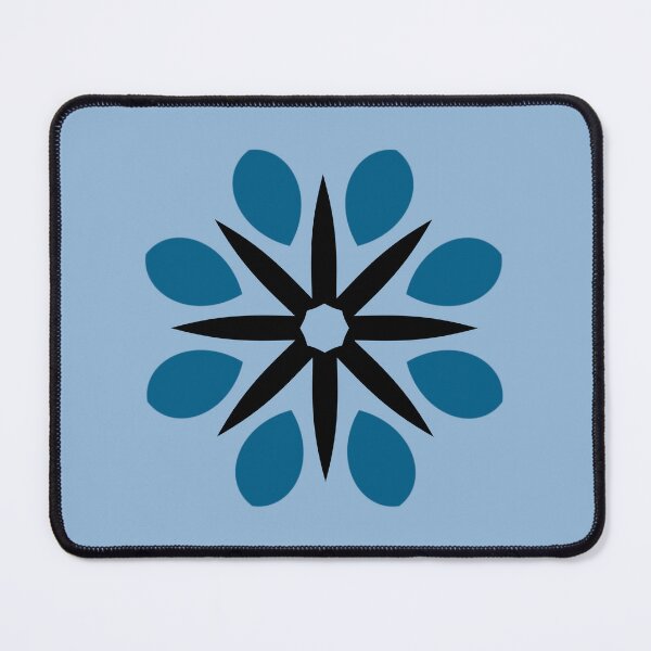 Item preview, Retro Vibes With Circular Leaf Design In Black and Blue designed and sold by KeksWorkroom.