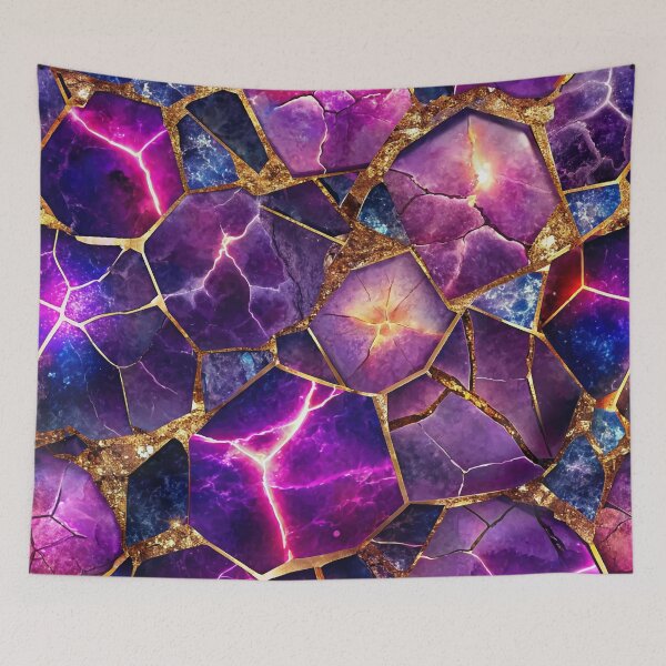 Item preview, PATTERN 037- PURPLE AND PINK STONE - Gift items and personal use / Gemstone, Purple, Pink, Gold, Marble, Velvet, Abstract, Broken Glass,  Art designed and sold by LumDesignArt.