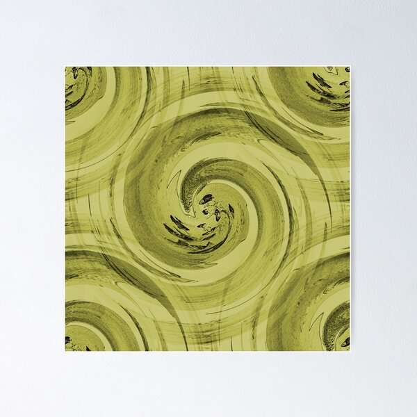 Item preview, Dreamy Monochromatic Green Wave Swirl Pattern designed and sold by Artistestella.