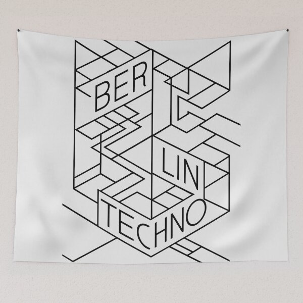 Item preview, Minimalist Berlin Techno – Geometric Typography Maze Design designed and sold by paulo silveira.