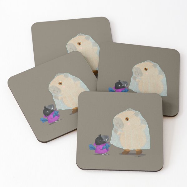 Item preview, Capybara and Bird in Halloween Costumes designed and sold by julianamotzko.