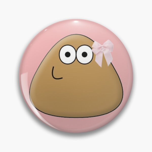 Item preview, Classic Pink Bow Pou Smiling Adult Pou Brown Alien Mobile Pet designed and sold by Neesu.