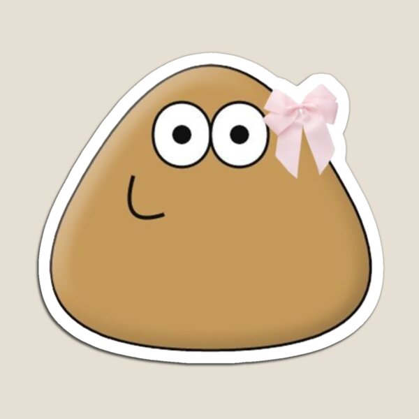 Classic Pink Bow Pou Smiling Adult Pou Brown Alien Mobile Pet