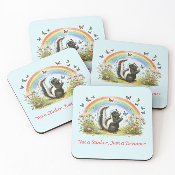 Item preview, Cute Skunk Dreamer with Butterflies and Rainbow - Nature’s Harmony designed and sold by litchick1977.