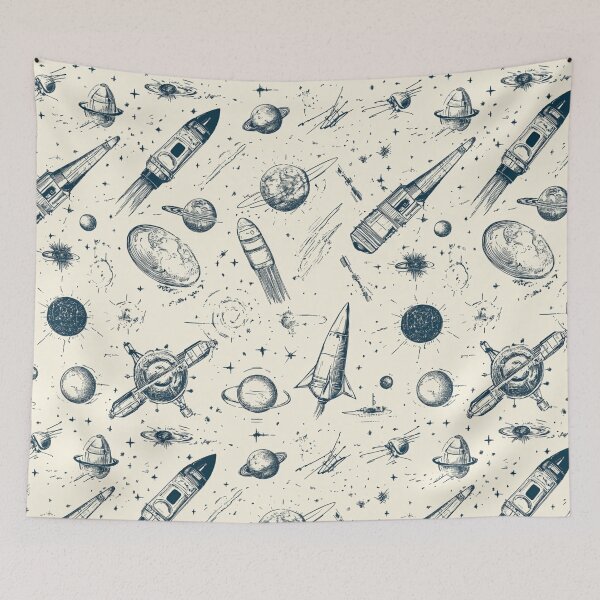 Item preview, Space and technology motifs  designed and sold by mind-coloring.