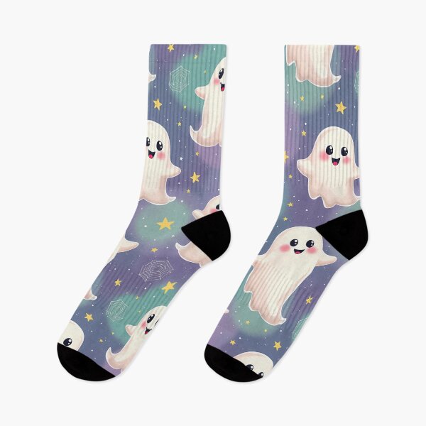 Item preview, Cute kawaii ghost in a pastel colors starry night sky - moon and stars galaxy vintage spooky goth halloween kids designed and sold by Fantasy Cache.