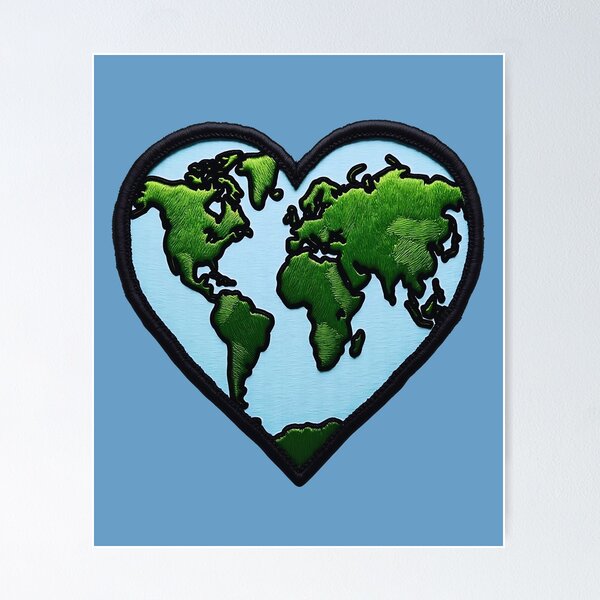 Item preview, Iron On Patches Heart Planet designed and sold by saloui.