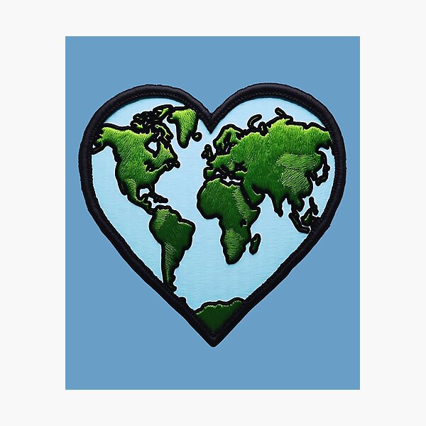 Item preview, Iron On Patches Heart Planet designed and sold by saloui.