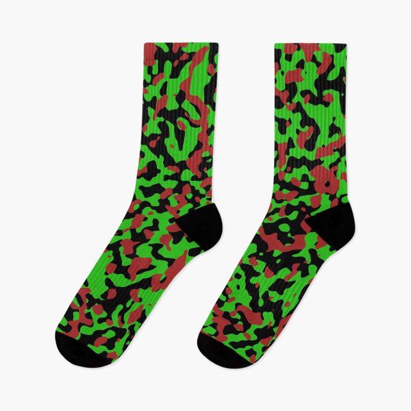 Item preview, Vibrant Green, Bold Red, and Black Camouflage Pattern designed and sold by ModdiesColors.
