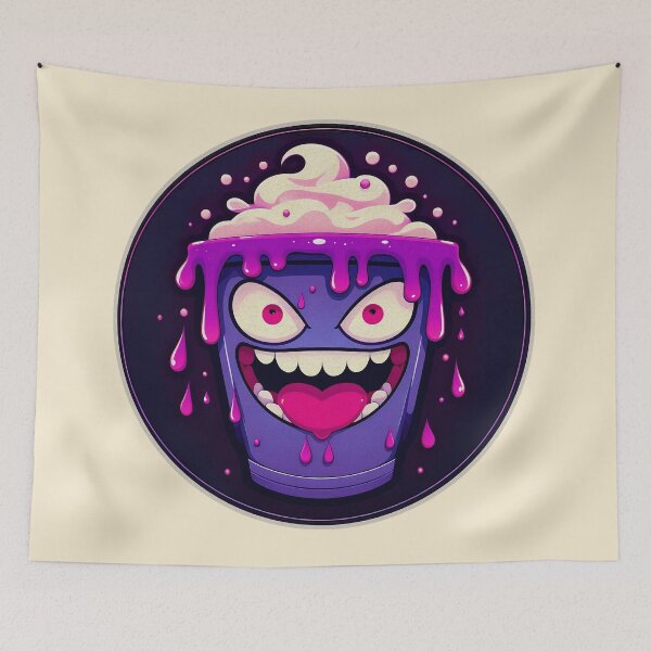 Item preview, Crazy Cup with Dripping Slime | Fun Creepy Cartoon Art designed and sold by GALUMARKET.