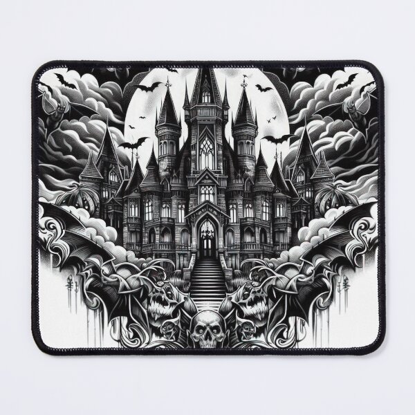 Item preview, Halloween tattoo Castle at night with a full moon designed and sold by Expressions-Sel.