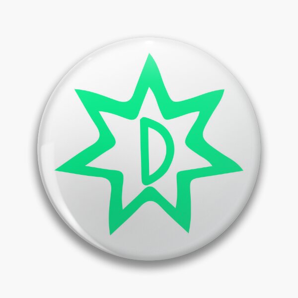 Item preview, alphabet letter d in a neon green star designed and sold by happyandbubbly.