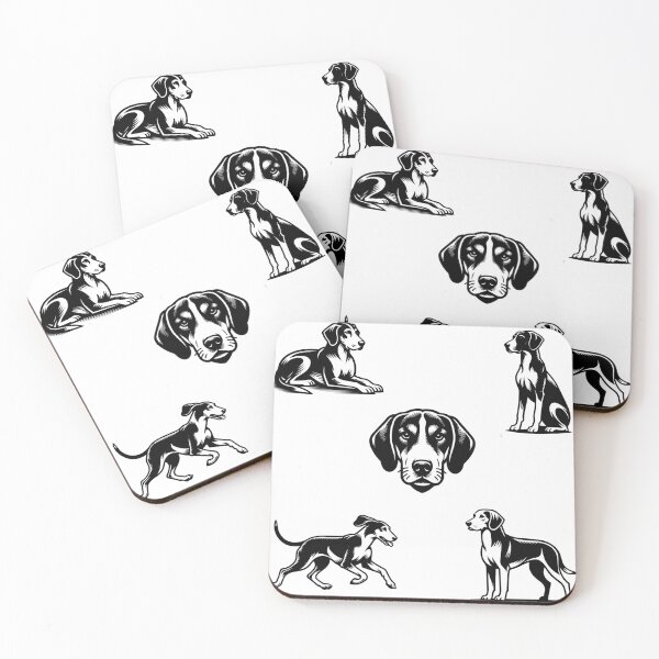 Item preview, American Foxhound Dogs Black Silhouette designed and sold by TheAnimalZ00.