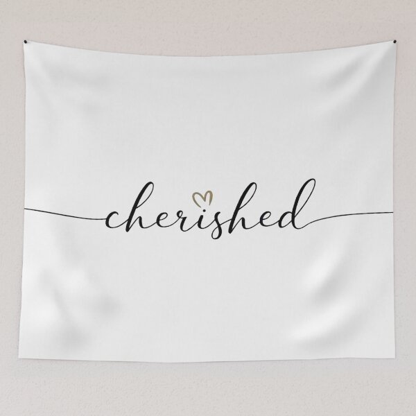 Item preview, Cherished – Elegant Typography Christian Quote | Gold Heart Design designed and sold by Heal-Heart-Soul.