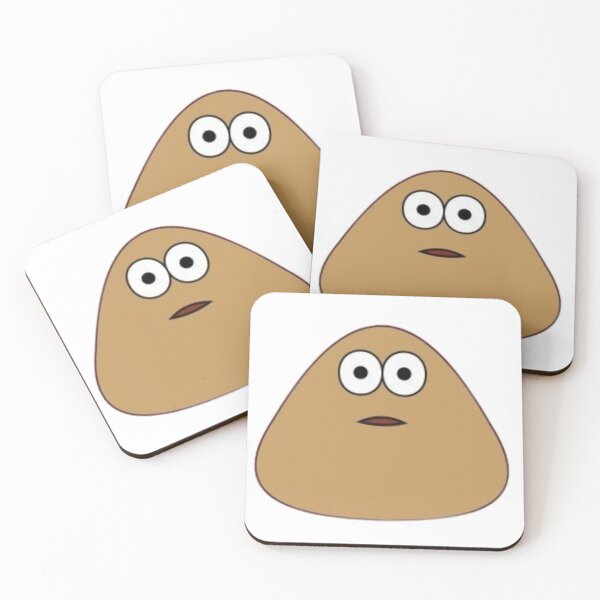 Item preview, Classic Pou Surprised Mouth Open Adult Pou Brown Alien Mobile Pet designed and sold by Neesu.