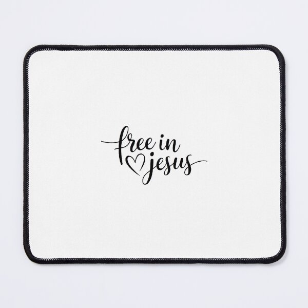 Item preview, Free in Jesus – Elegant Typography Christian Quote | Tiny Black Heart Design designed and sold by Heal-Heart-Soul.