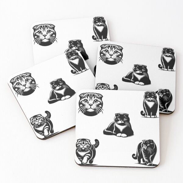 Item preview, Scottish Fold Cats Black Silhouette designed and sold by TheAnimalZ00.