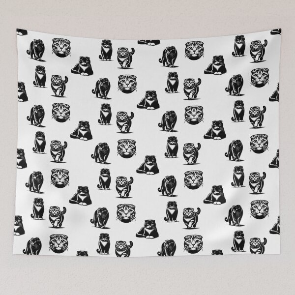 Item preview, Scottish Fold Cats Black Silhouette designed and sold by TheAnimalZ00.