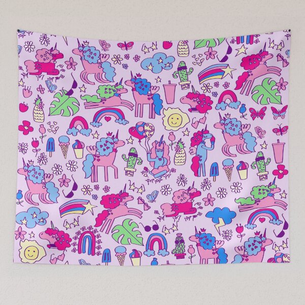 Item preview, unicorn pegasus horse rainbow doodle designed and sold by Gossip Rag.