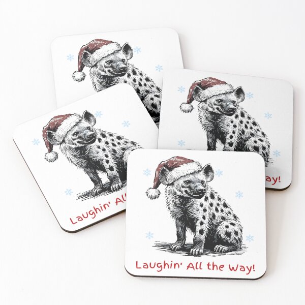 Item preview, Funny Hyena Ugly Sweater - Laughin' All the way - Christmas Minimalist Animal Art designed and sold by BeaverFriends.