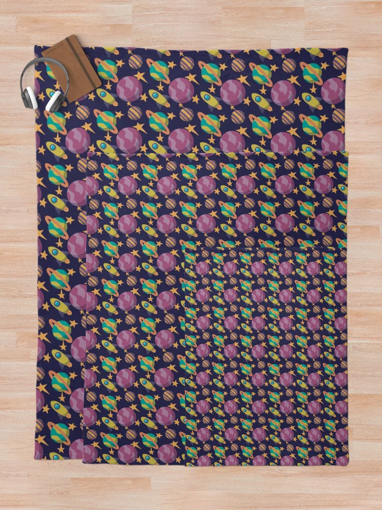Thumbnail 5 of 6, Throw Blanket, Space Explorer Pattern designed and sold by LeftNWrite.