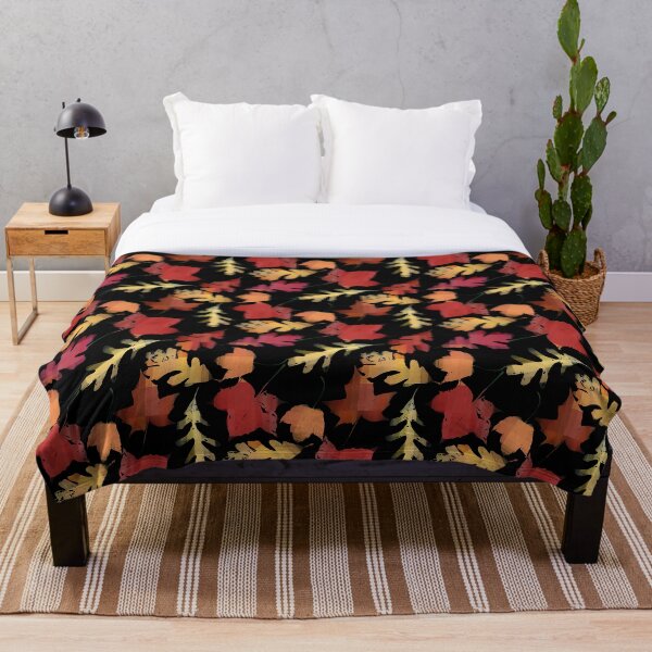Item preview, Fall Leaves Autumn Print Mix (Black) designed and sold by BLAAAAASK.