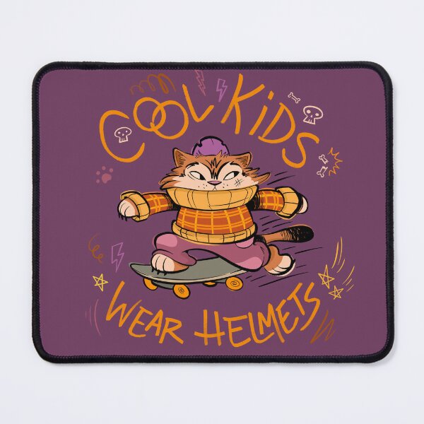 Item preview, Cool Kids Wear Helmets - Skateboarding Cat Zoomies designed and sold by jk.cartoons.