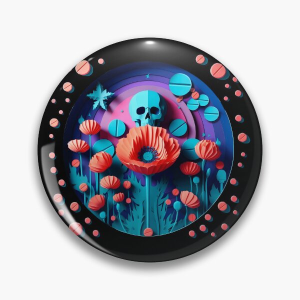 Item preview, Surreal Addiction Horror Poppy Opiate Drugs Pills Poppies Skull designed and sold by SomniferumWars.