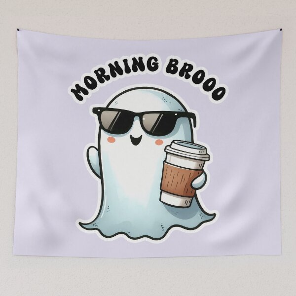 Item preview, Morning Brooo: A Spooky Coffee Pun designed and sold by hitechmom.