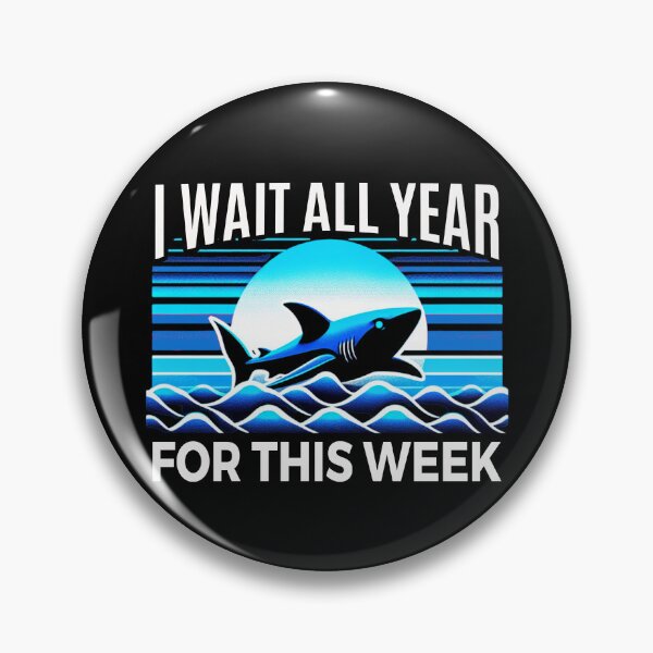 Item preview, I Wait All Year For This Week Retro Love Sharks Shark Gear designed and sold by DynamicDesign.