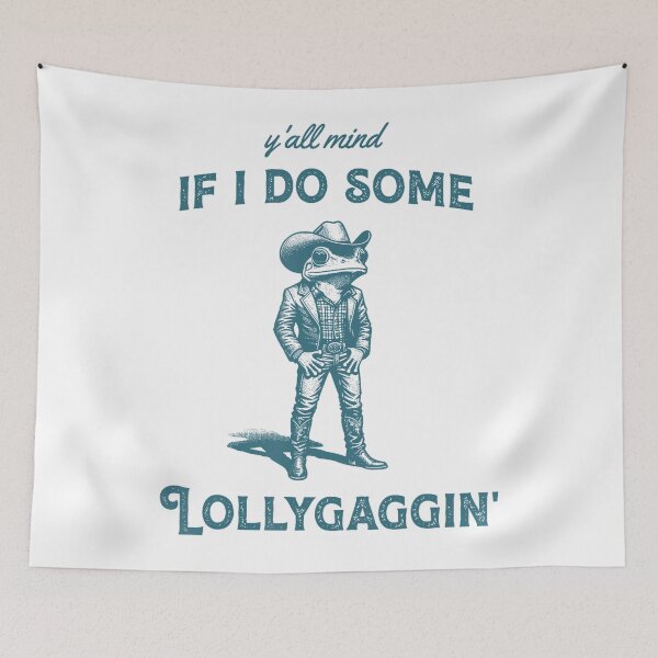 Item preview, Y'all Mind If I Do Some Lollygagging Funny Cowboy Frog Vintage designed and sold by LeoVargasVelha.