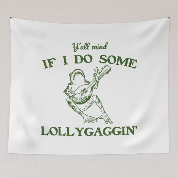 Item preview, Y'all Mind If I Do Some Lollygagging Funny Cowboy Frog designed and sold by LeoVargasVelha.