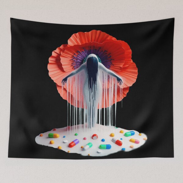Item preview, Addiction Horror - Opium Poppy, Opiate Drugs, Screaming Withdrawal Nightmare, Horror designed and sold by SomniferumWars.