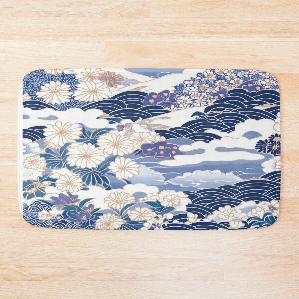 Item preview, Mount Fuji Waves: Eastern Floral Seascape Design designed and sold by Pujo Design.