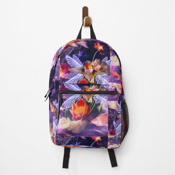 Item preview, Surreal Hummingbird Flying through Flowers & Goldfish Painting. designed and sold by Yogibear & Rachelle .