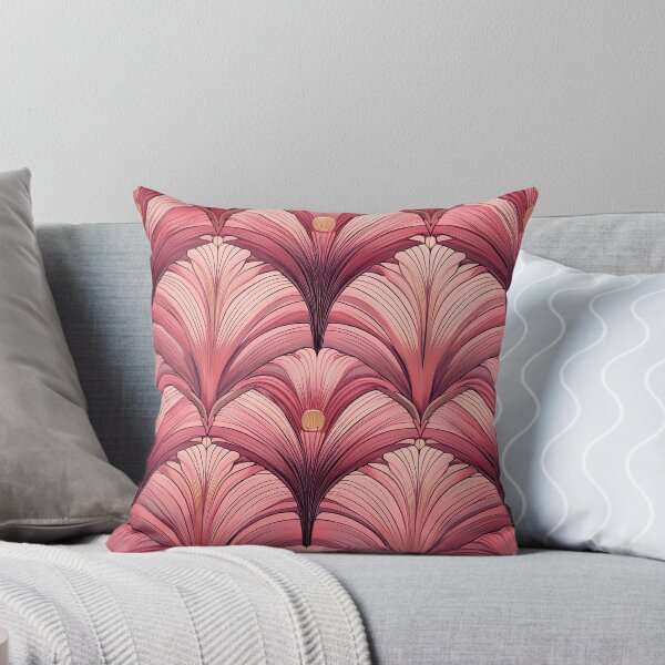 Item preview, Art deco florals pink and gold designed and sold by CuratedEmporium.