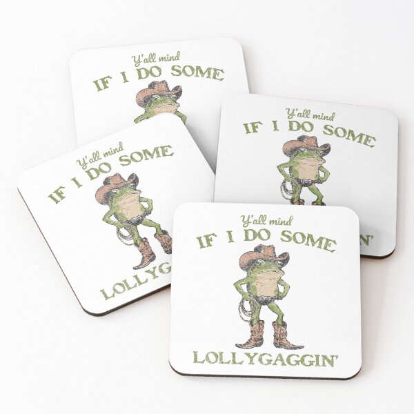Item preview, Y'all Mind If I Do Some Lollygagging Retro Funny Cowboy Frog designed and sold by LeoVargasVelha.