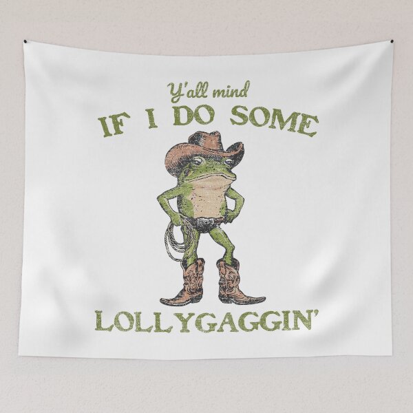 Item preview, Y'all Mind If I Do Some Lollygagging Retro Funny Cowboy Frog designed and sold by LeoVargasVelha.