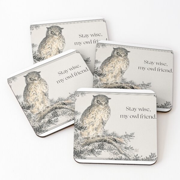 Item preview, Stay Wise My Owl Friend Owl Print Japanese Art designed and sold by GardenSwingArt.