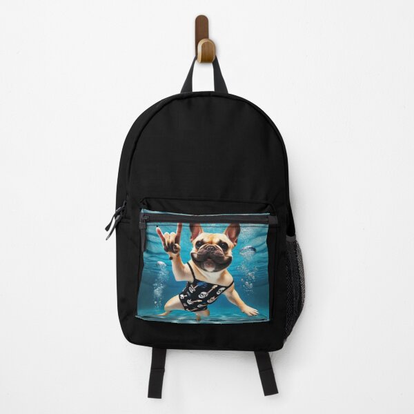 Item preview, Cute Frenchie in a Rocking Outfit Underwater designed and sold by All4ROCK.