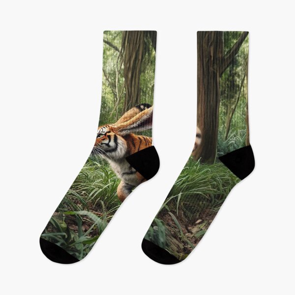 Item preview, RabbitTiger in the jungle designed and sold by benmon2006.