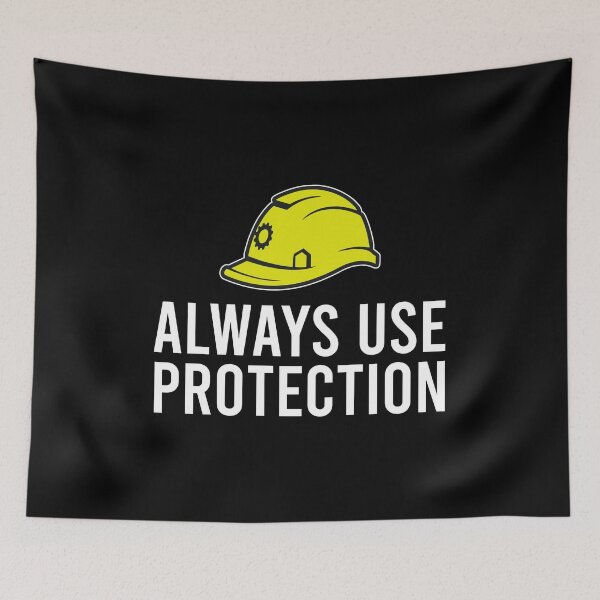 Item preview, Always Use Protection - Funny Construction Safety Helmet designed and sold by zhilwahesani.