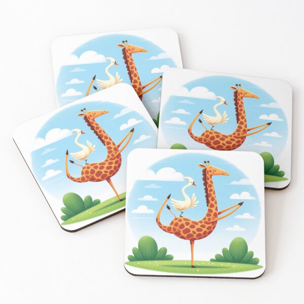 Item preview, A yoga couple - a bird and a giraffe designed and sold by yearmoe.