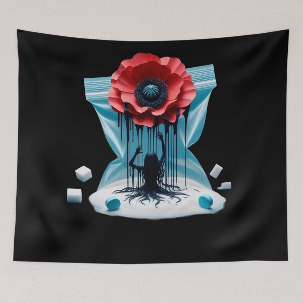 Item preview, Addiction Horror - Opium Poppy, Opiate Drugs, Trapped Woman designed and sold by SomniferumWars.