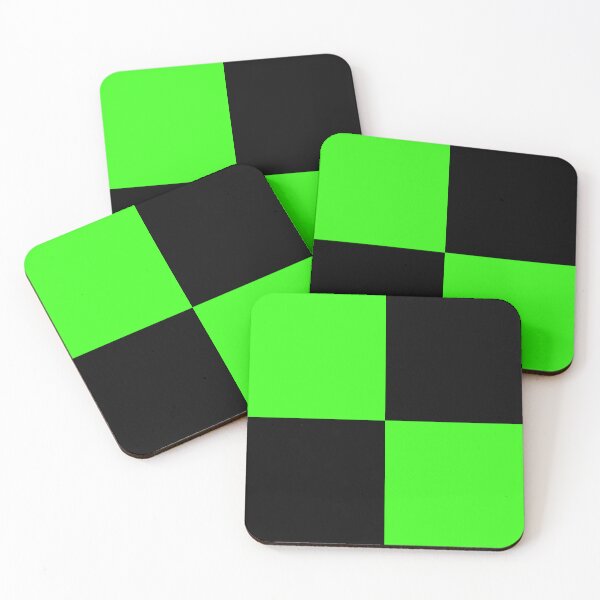 Item preview, Quarters - Black and Neon Green designed and sold by JustPatterns2.