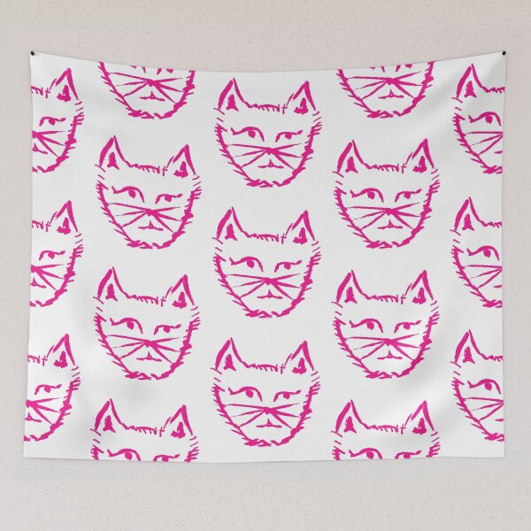 Item preview, Questioning Cat Fluoro Pink designed and sold by MagentaTwilight.