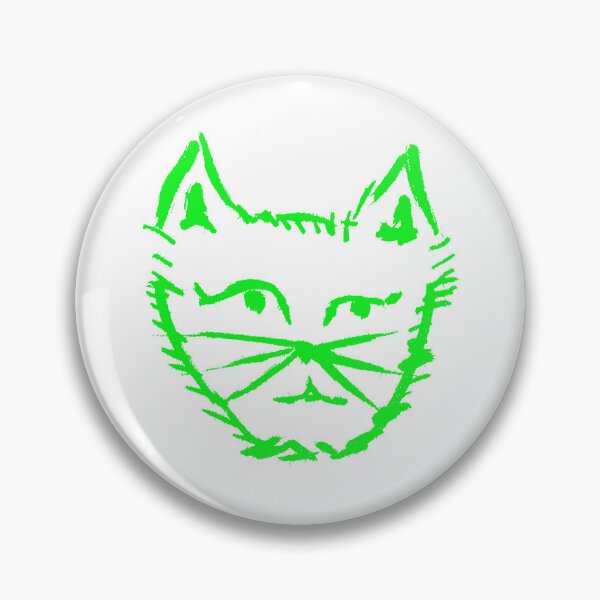 Item preview, Questioning Cat Fluoro Green designed and sold by MagentaTwilight.
